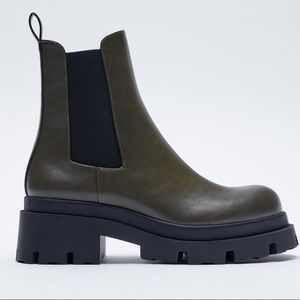 Zara Low Heeled Lug Sole Ankle Boots